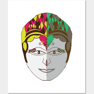 pop art of two face Posters and Art